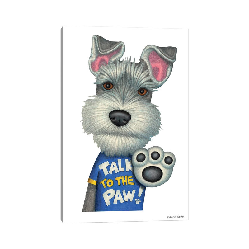 Schnauzer Talk To The Paw by Danny Gordon - Wrapped Canvas Print, 101.6 cm H x 66.04 cm W