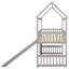 Lit mezzanine simple avec glissade en gris - amusant et divertissant. Structure en bois sécuritaire pour. Aire de jeu fantaisiste-1799294415