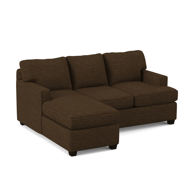 Canapé modulaire réversible avec repose-pieds de 80,5 po de largeur, Ressorts intérieurs, Chocolat antique