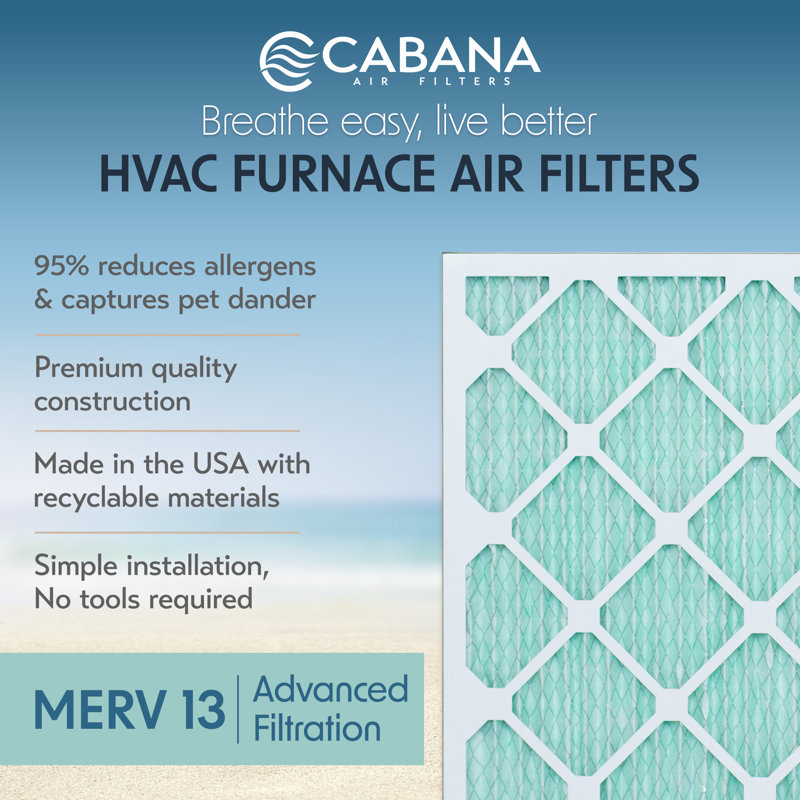 Cabana Air Filters 6 Pack HVBAC Furnace Air Filters, MERV 13, 24 x 30 x 1, White