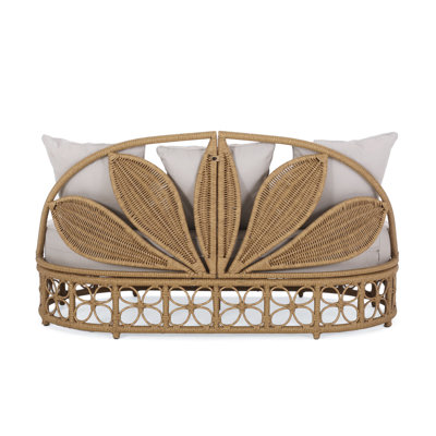 Patio Furniture  Outdoor Daybed With Wicker Rattan, 60" Wide Outdoor Wicker Patio Daybed With Cushions For Lawn Garden Backyard Pool
