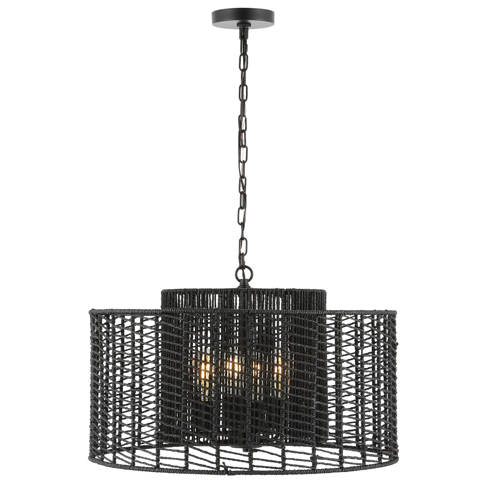 4 Light Dimmable Pendant, Black, Black