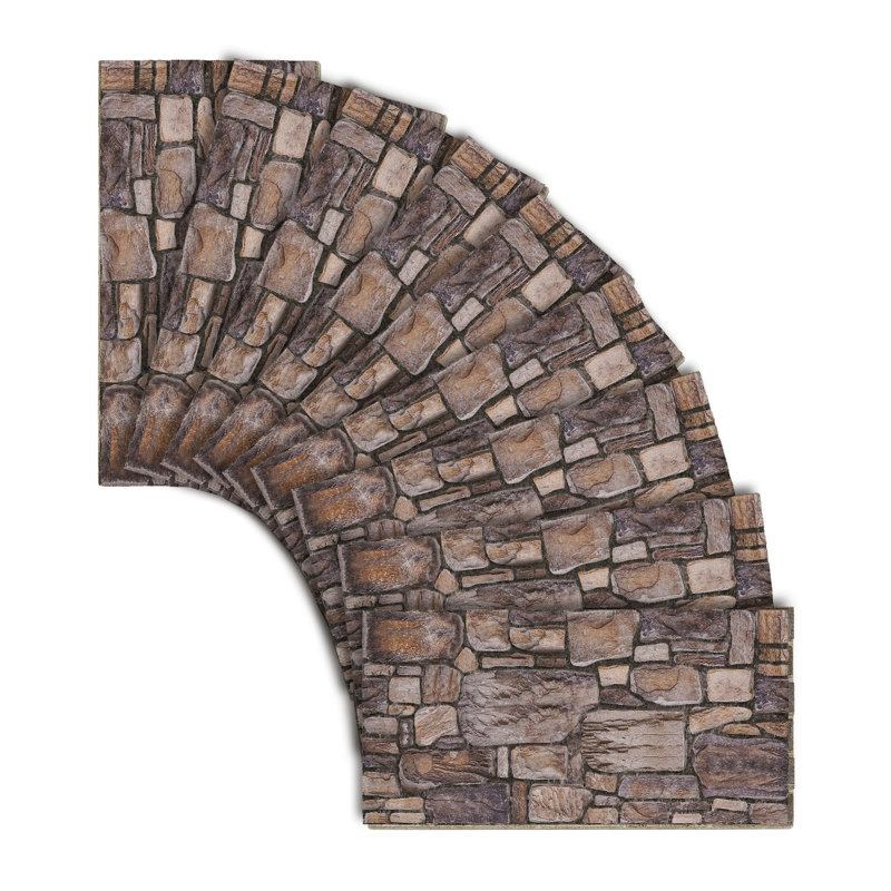 Ensemble de 9 panneaux muraux 3D en fausse pierre 3D (couvre 48 pieds carrés), revêtement mural en mousse 20 po x 40 po pour les murs décoratifs intérieurs et extérieurs