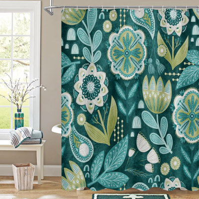 Rideau de douche à motif floral bohème Boho
