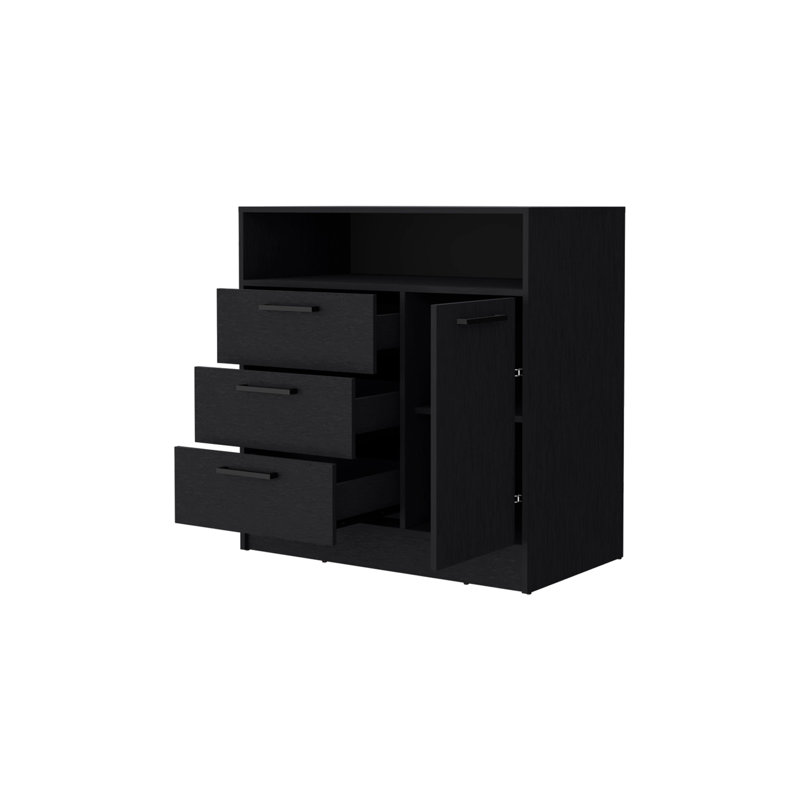 Commode 3 tiroirs noire