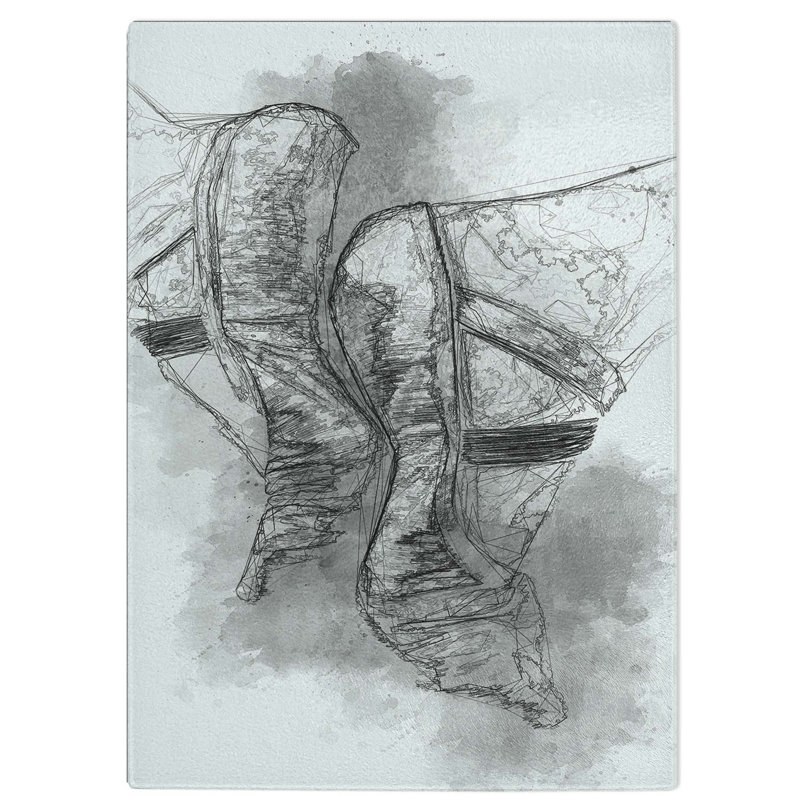 Tempered Glass The Feet of a Ballet Dancer in Abstract Cutting Board, 28.5 cm W x 39 cm L