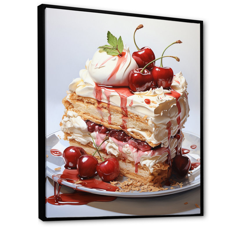Montecillo Red Cheesecake Luxury III, reproduction d'art sur toile, H 20 po x l 12 po x P 1 po, Cadre flottant noir