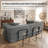 Boneless 82" Convertible Sofa Bed, Compression Foam Couch with 4 Fixed Shelves & 2 Storage Bags, Modular Pull-Out Couch with High-Resilience Foam, Corduroy Folding Sofa Bed for Living Room, Bedroom-121583463