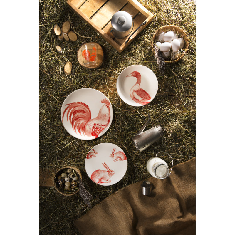 Flore & Faune 18 Piece Ceramic Dinnerware Set - Service for 6