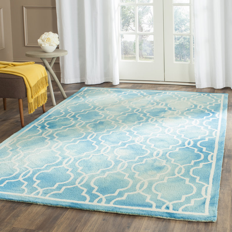 Chanal Hand Tufted Wool Geometric Rug, Rectangle 4' x 6'