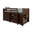 Abey Circles Twin Loft Bed with Storage and Bookcase-1891165602