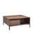 Modern Walnut Coffee Table with Additional Storage, 35.4 x 16.5 x 35.4 inches | 100% Melamine Coated Particle Board, Durable & Stylish | Ideal for Industrial & Contemporary Living Spaces, Elegant Design