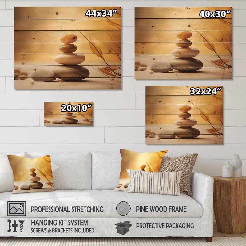 Carrera - impression spirituelle sur bois de pin naturel, H 24 po x l 32 po