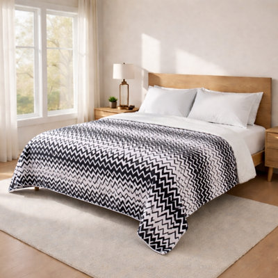 Super Fuzzy, Soft, And Cozy Sherpa Queen Blanket