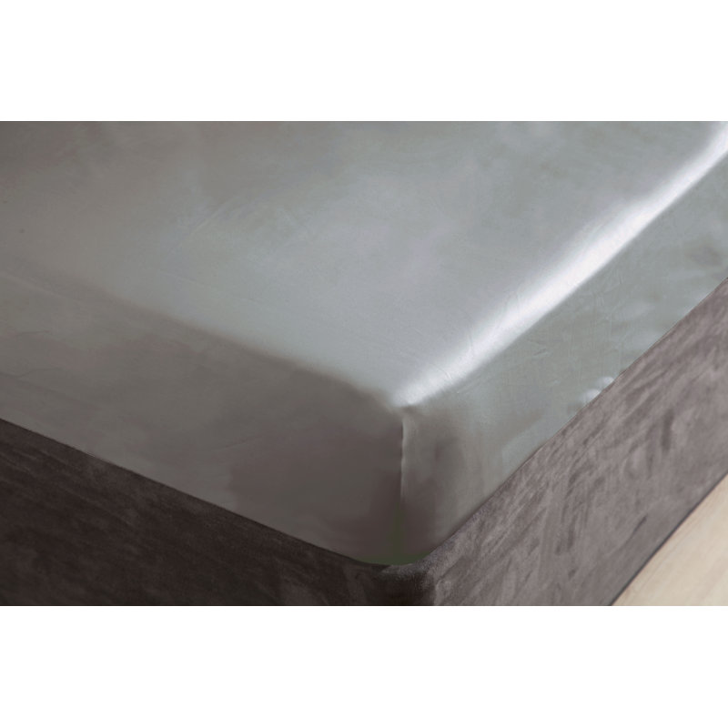 Sateen Fitted Sheet, Platinum, Super King (183 x 198 cm)