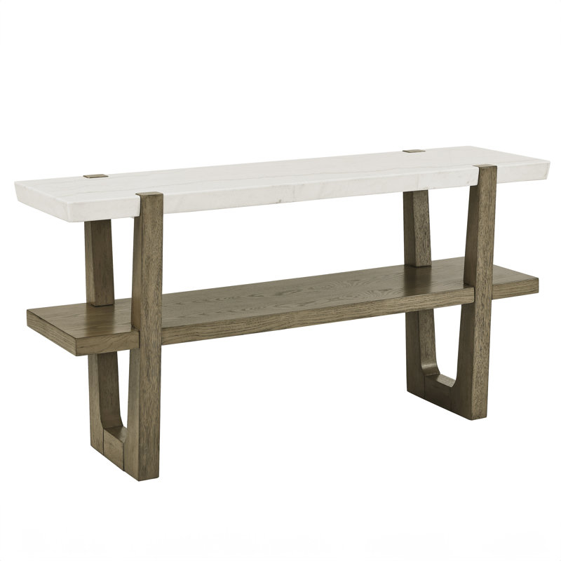 Bucareli Perth 60" White Marble Top Sofa Table