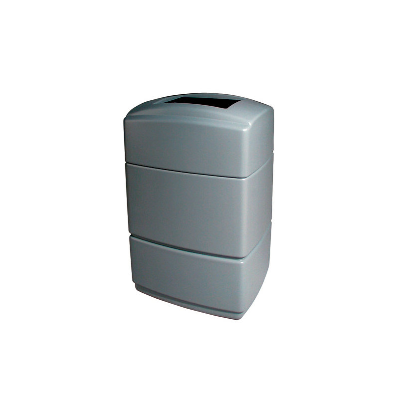 PolyTec Plastic Open Kitchen Trash Can - 40 Gallons, Shell Silver
