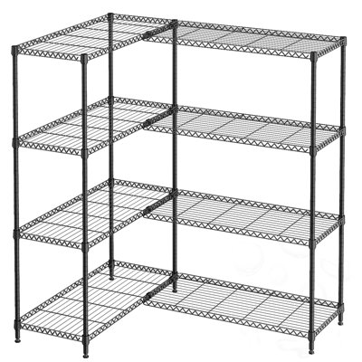 Support de rangement réglable en L à 4 niveaux