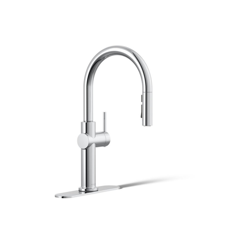 Robinet de cuisine à poignée simple Kohler Crue, Chrome poli