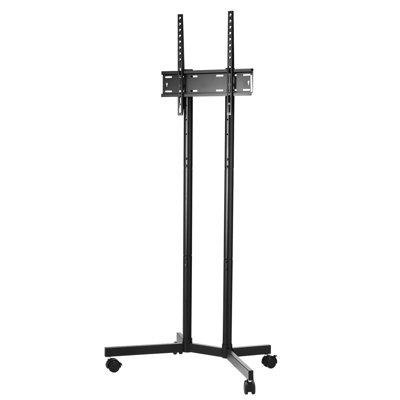 Chariot de télévision mobile avec roulettes, support à roulettes réglable en hauteur pour écrans de 32 à 65 pouces, supportant jusqu'à 88 lb, compatibilité universelle 100 x 100 400 x 400 mm, téléviseurs plats et incurvés convenant au salon,