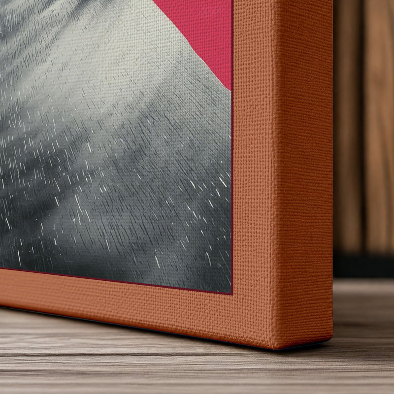 Seal in Pink Modern - Wrapped Canvas, 18x12 - 45.7 x 30.5 cm, Terracotta Border