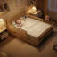 Lit plateforme simple en bois-161660610