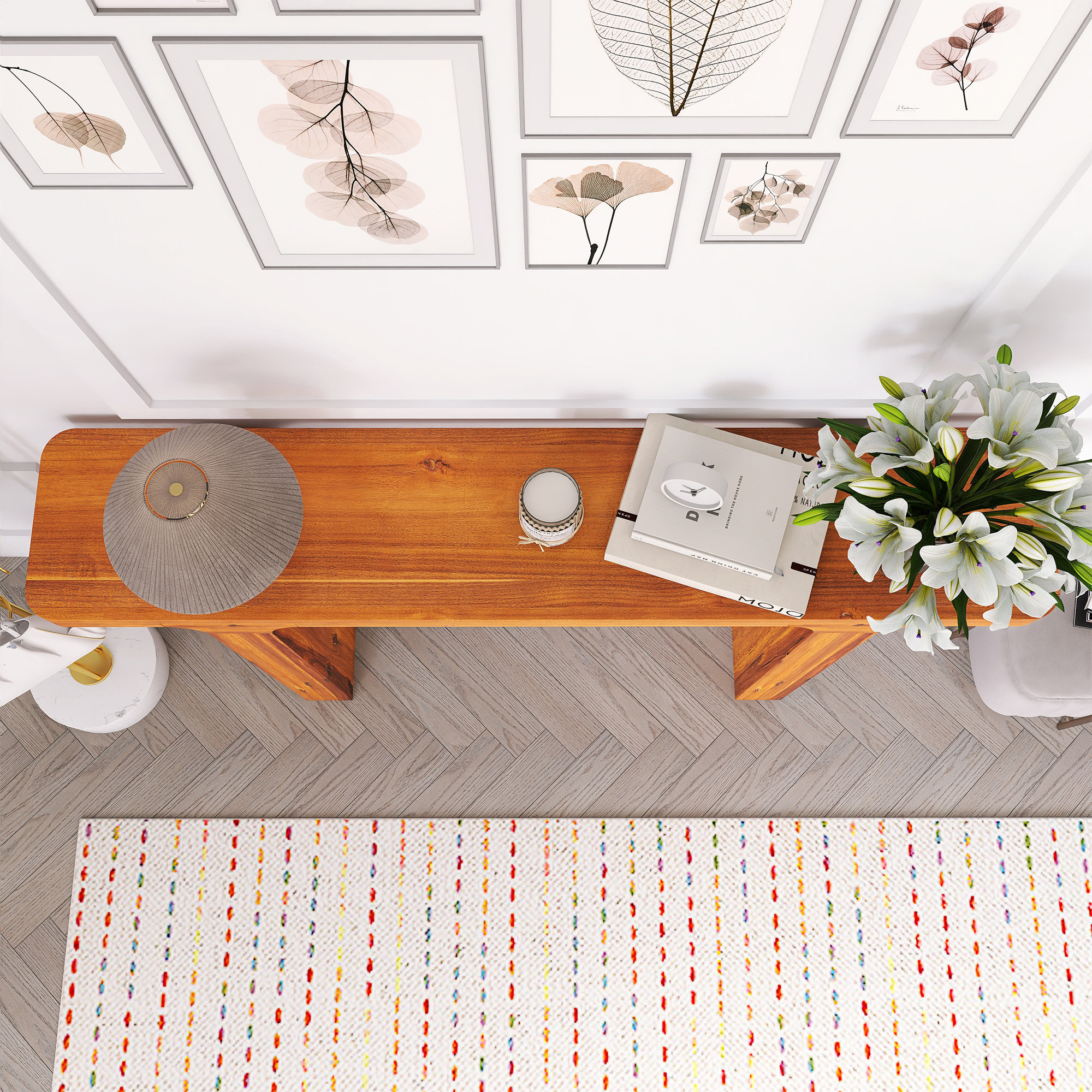 Magic Racks Elegant Acacia Veneer Entryway Table,Suitable For Entryway ...