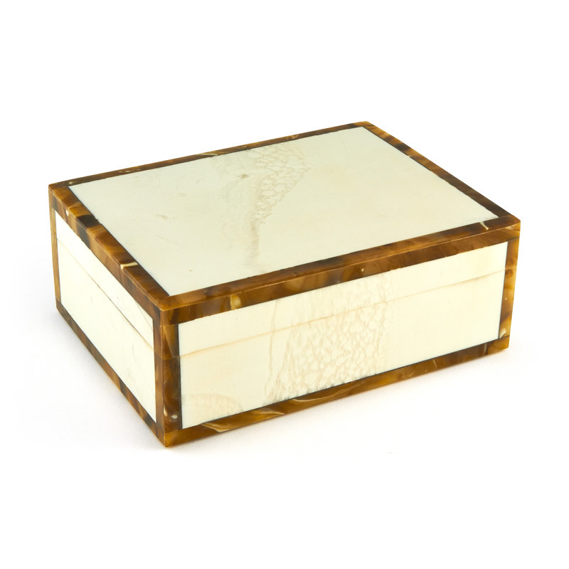 Handmade Resin Decorative Box, 3" H x 8" W x 6" D
