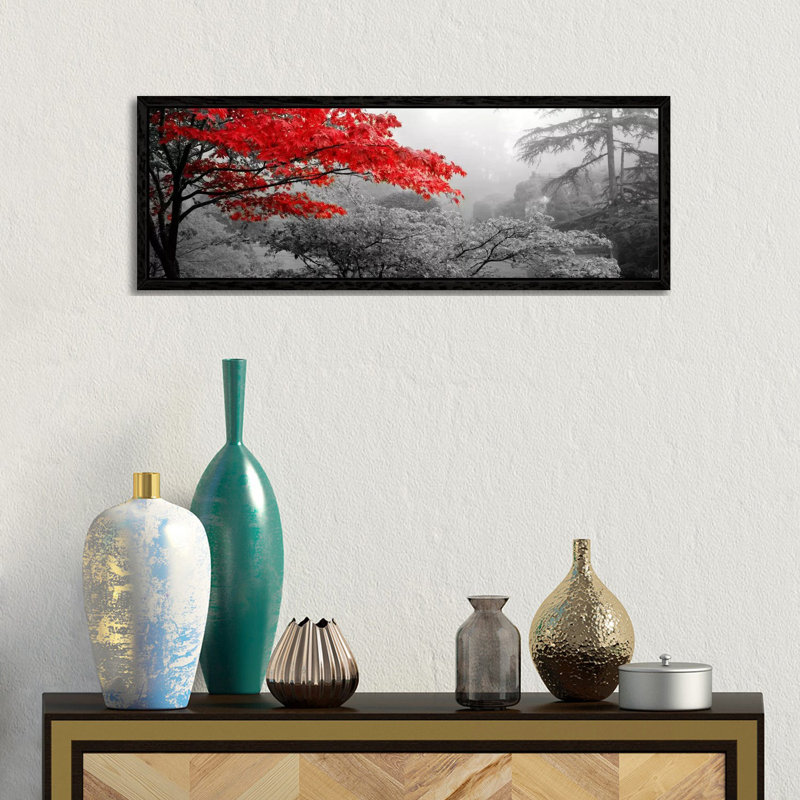 Trees In A Garden, Butchart Gardens, Victoria, Vancouver Island, British Columbia, Canada Color Pop - Wrapped Canvas Panoramic Print