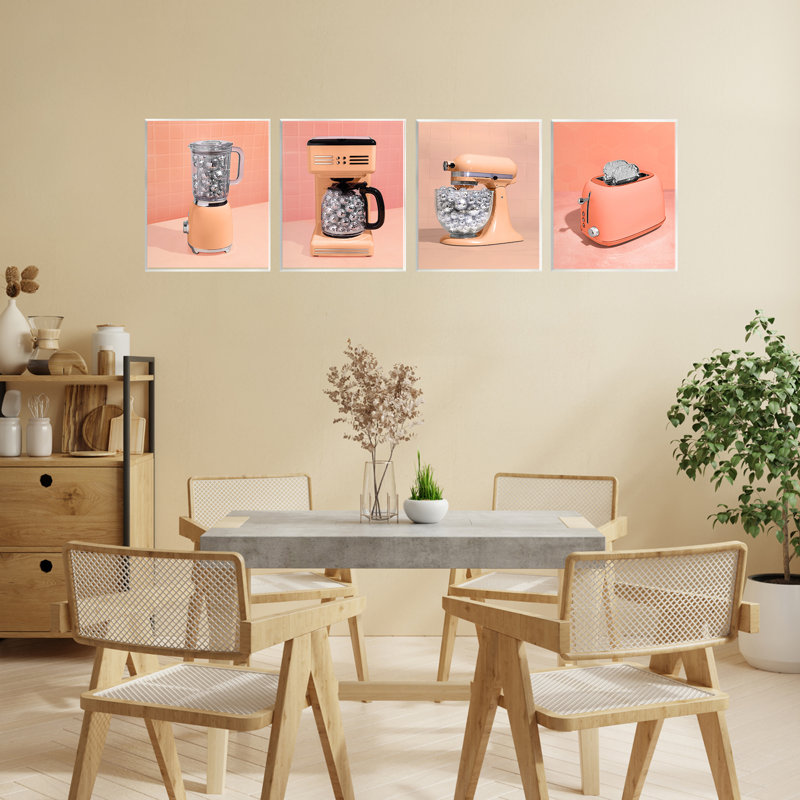 Plaque murale Disco Drink Blender sur orange, design par Lish Creative