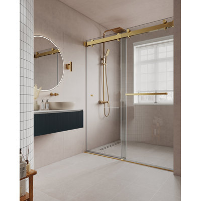  50" – 54” W x 78"H Double Sliding Soft Closing Frameless Glass Shower Doors | 3/8" Tempered Clear Glass | Leak-Proof Precision | Durable Stainless-Steel Hardware