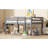 Full Rubber Wood Loft Bed With Ladder,Grey-2057931899