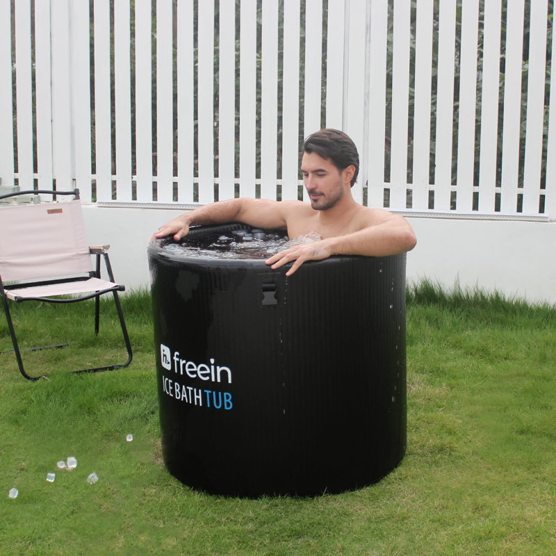 Baignoire glacée Freein pour 1 personne - Chlorure de polyvinyle (PVC) ovale à froid en noir