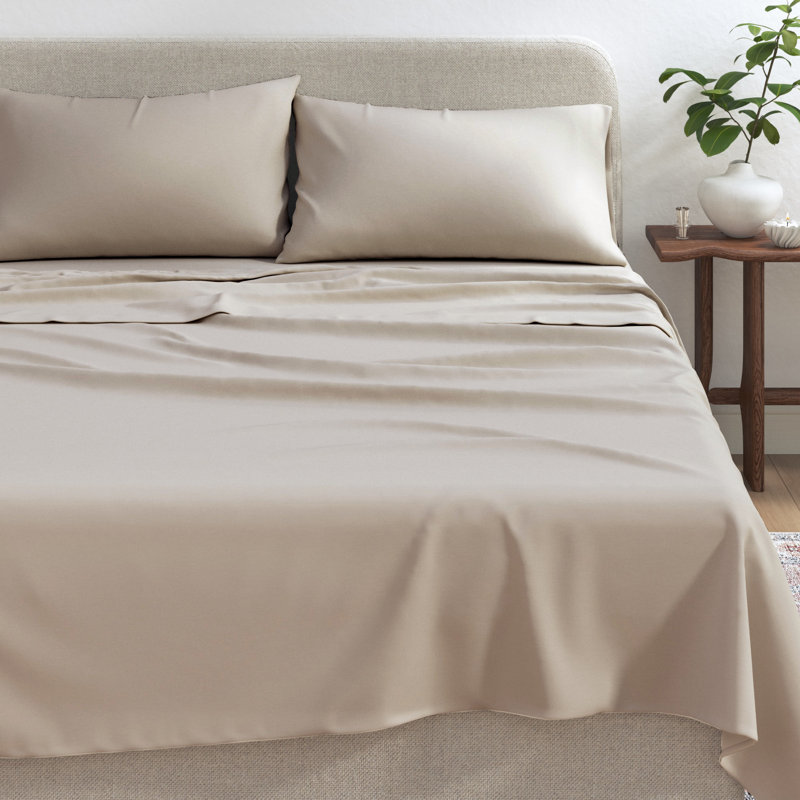 Organic Cotton Jersey Knit Sheets, Sand, Queen