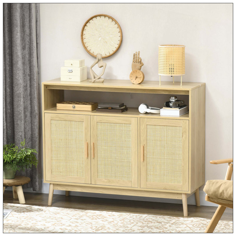 Kitchen Storage Sideboard And Buffet Server Cabinet-Brown Color