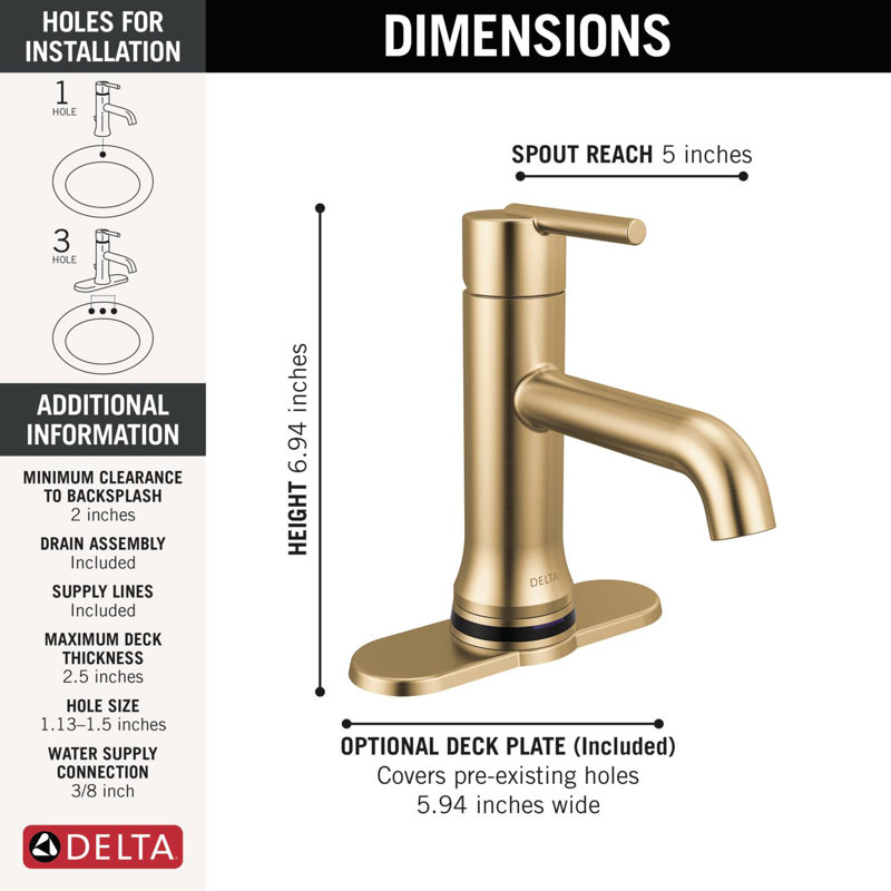 Touch2O Bathroom Faucet with Touchless Technology, Champagne Bronze