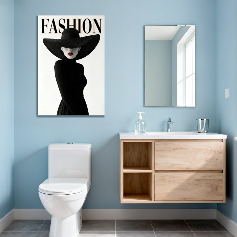 Mannequin avec chapeau noir et robe, H 36 po x l 24 po
