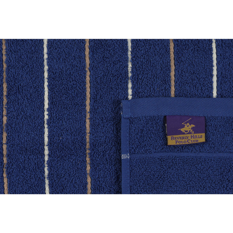 Ensemble de 2 serviettes de bain 100% coton, Bleu foncé / Bleu