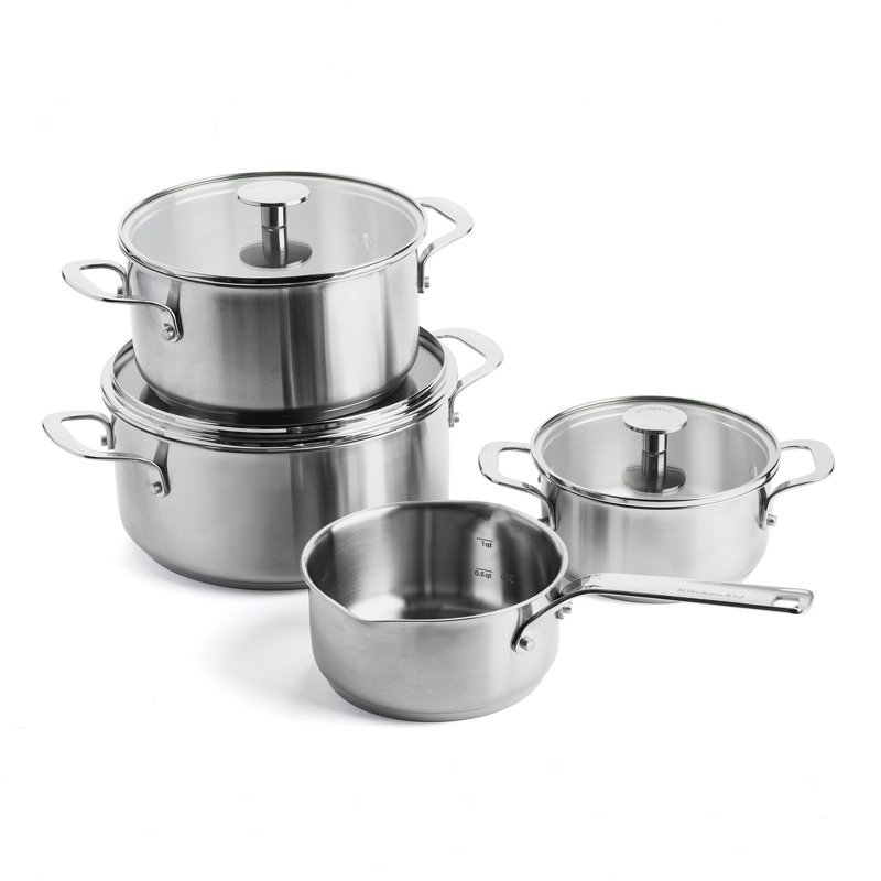 KitchenAid Stainless Steel 7 Piece Cookware Set