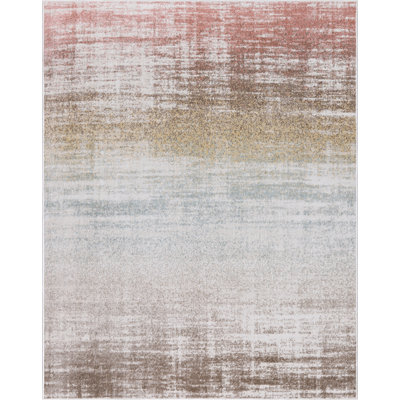 Machine Washable Nash Ivory/Brown Rug