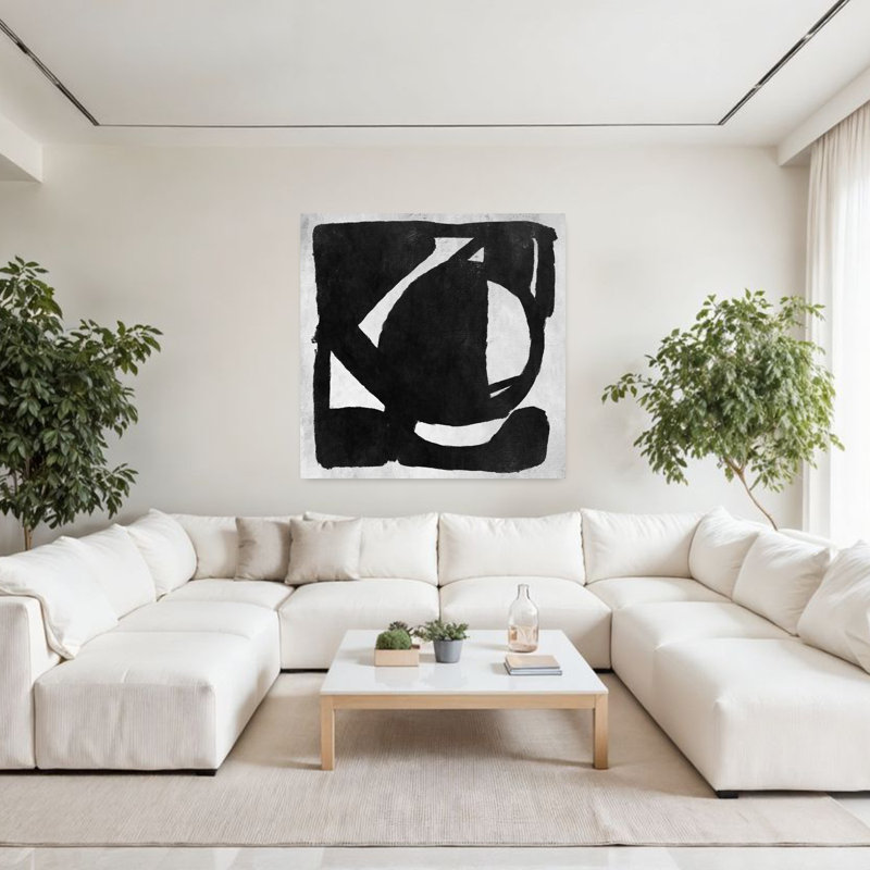 Art contemporain abstrait géométrique contemporain, H 48 po x l 48 po