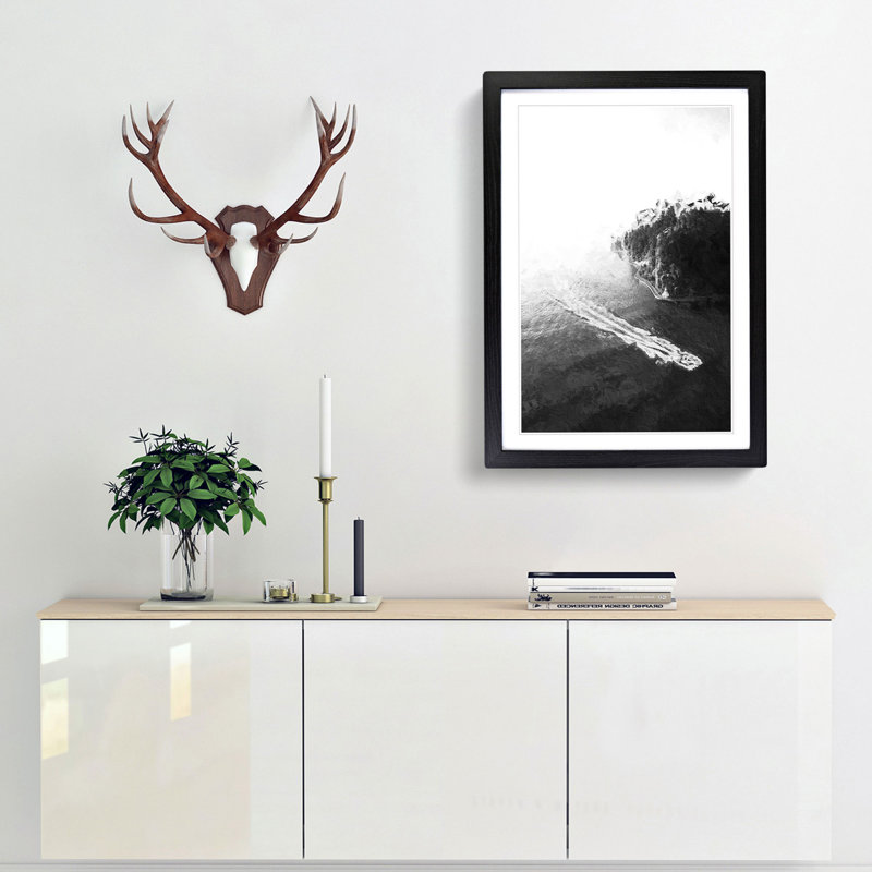 Speedboat in Vancouver Canada - Picture Frame Painting Print, 48cm H x 36cm W x 2cm D, Black Framed
