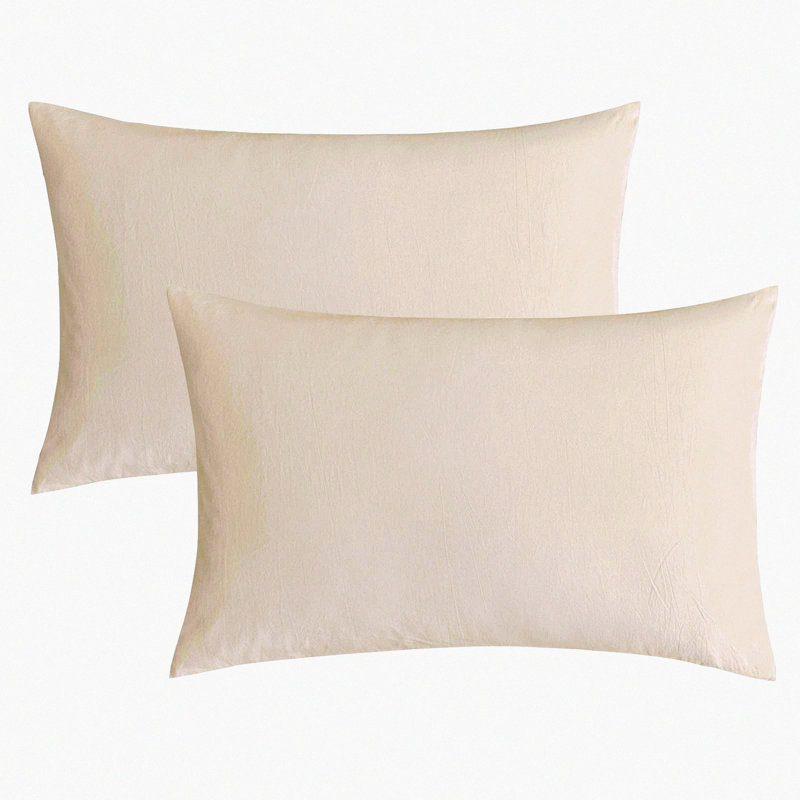 SoftDreams Cotton Pillowcase Set - 2 Pack Pillow Covers, Envelope Closure, Breathable & Washed for Ultimate Comfort. (Pillows not Included)