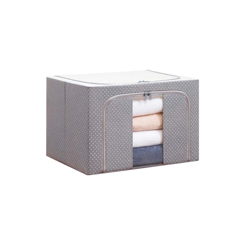 Cloth Quilt Storage Bag Moving Storage Box Storage Finishing Box, Gray