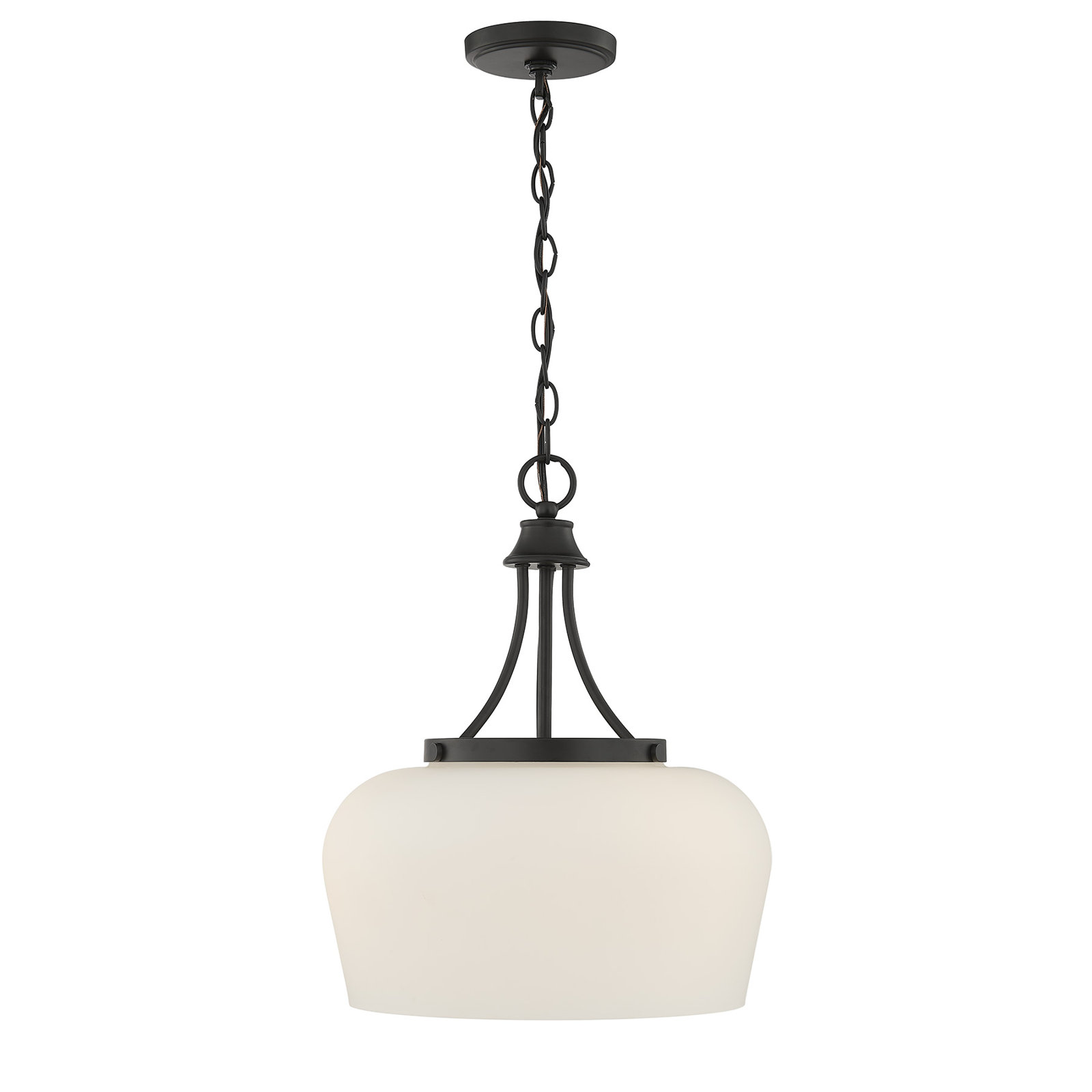 Breena Dimmable 3-Light Pendant, Matte Black, White