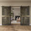 Porte de grange à panneaux et en bois avec quincaillerie d'installation-70255624-60202881