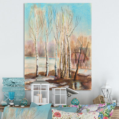 Birches On The Sun - Painting on Canvas