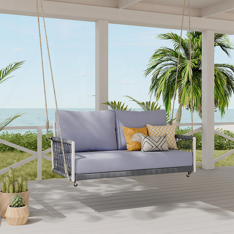 Balancelle pour 2 personnes Anibal, Gris clair / blanc