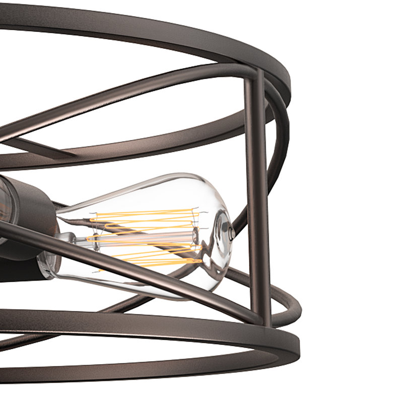 Mccune 4-Light 17'' Caged Drum Semi Flush Mount
