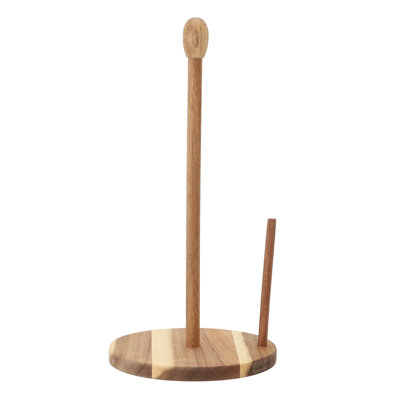 Porte-serviettes autoportant en bois d'acacia de 14 pouces